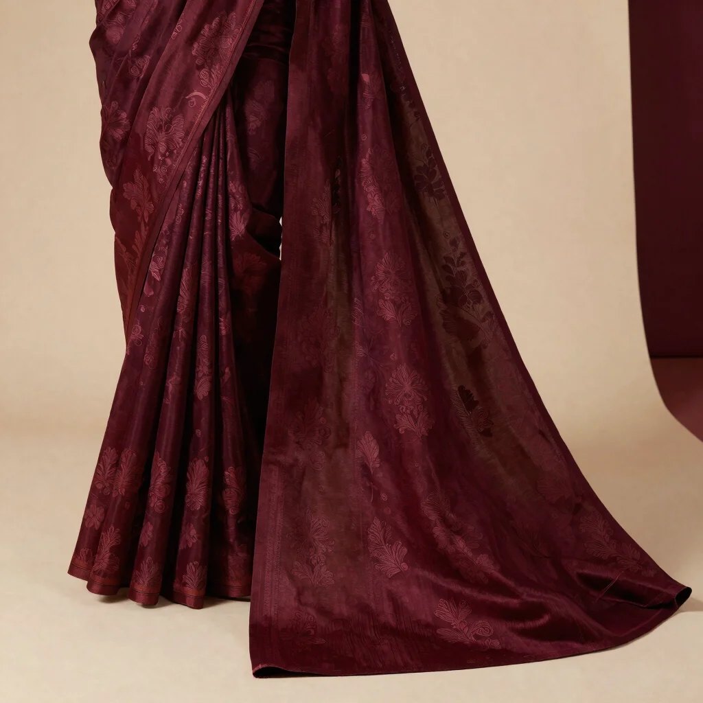 Burgundy Banarasi Weave